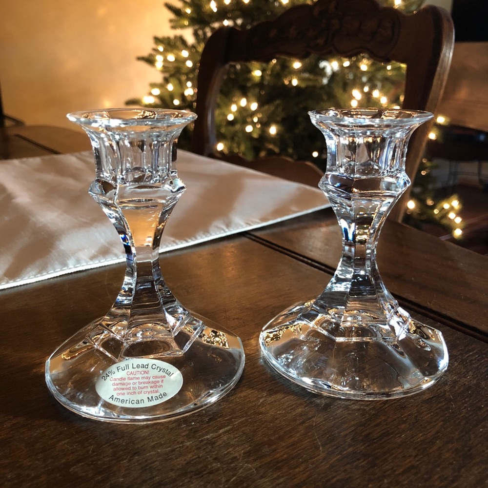 Beautiful crystal candlesticks. Set of 2.